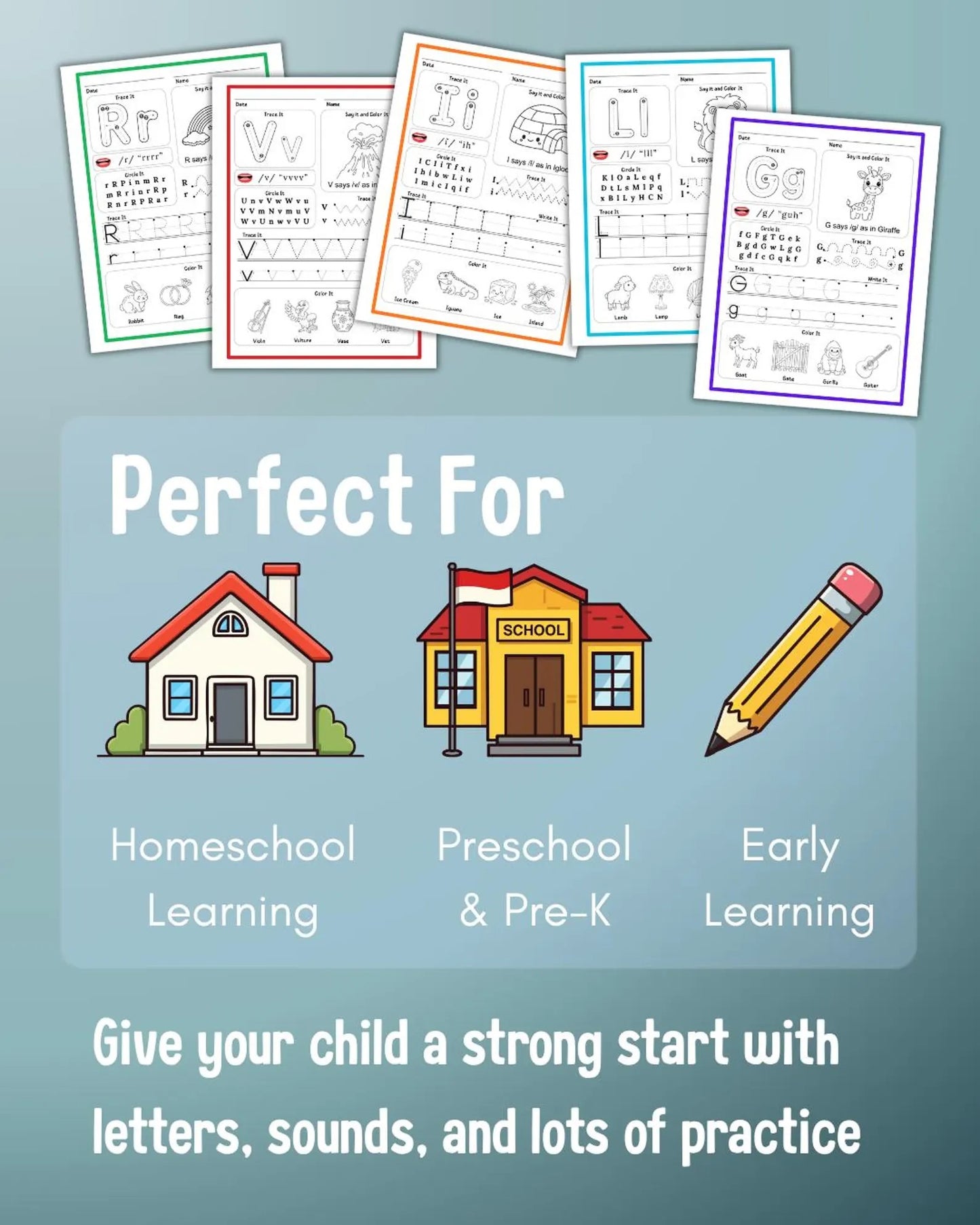 Phonics Workbook & ABC Alphabet Tracing