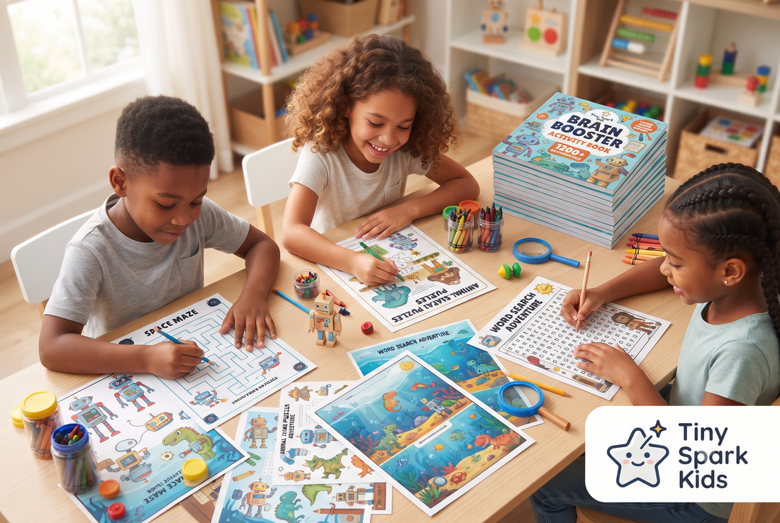 1200+ Brain Booster Activity Book for Kids: Puzzles, Mazes & Learning Games