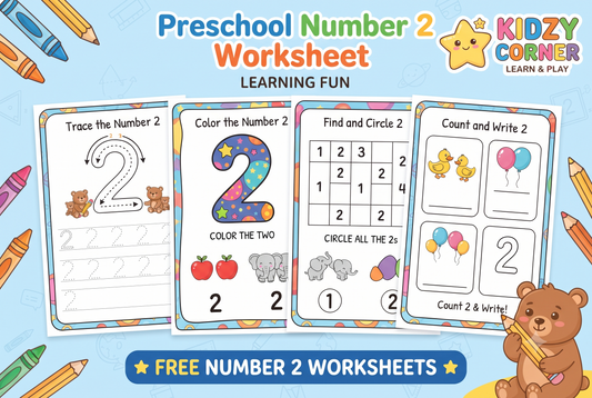 Number 2 Worksheet for Preschool | Free Number 2 Worksheets