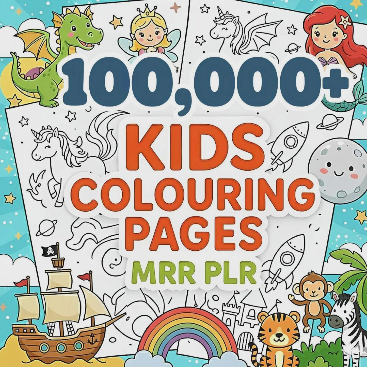 100,000+ Coloring Pages Mega Bundle | Kids & Adults Printable Coloring Book PDF
