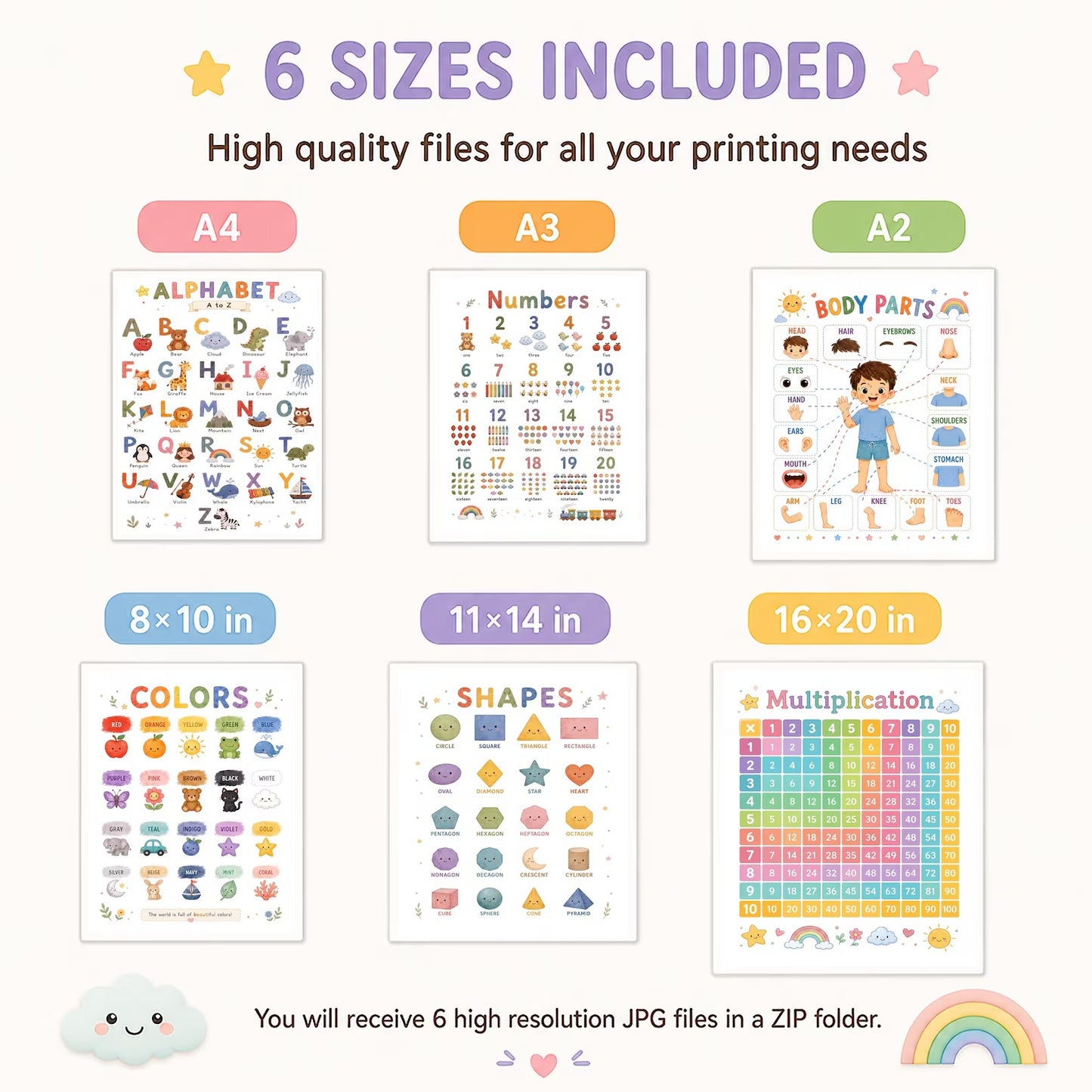 10 Educational Posters Bundle | Preschool Learning Printables