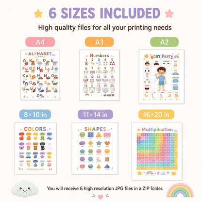10 Educational Posters Bundle | Preschool Learning Printables