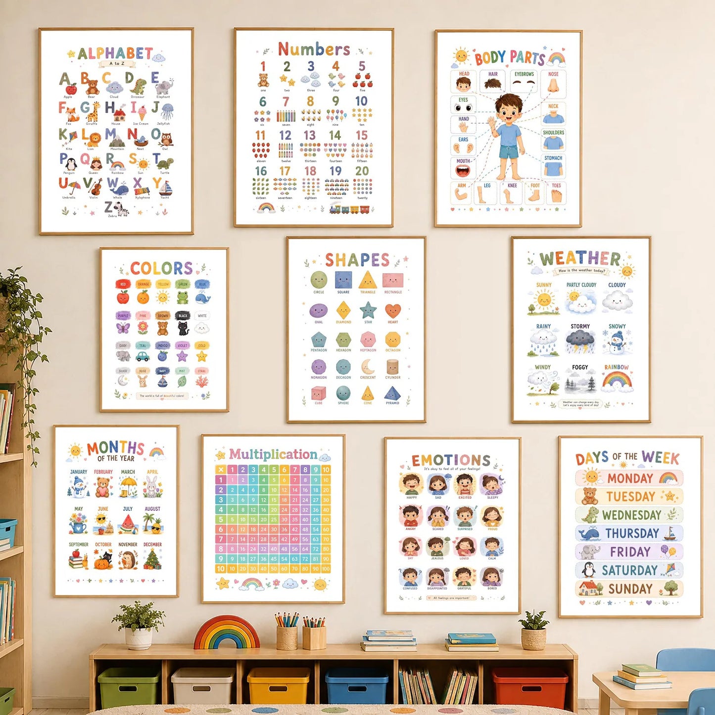 10 Educational Posters Bundle | Preschool Learning Printables