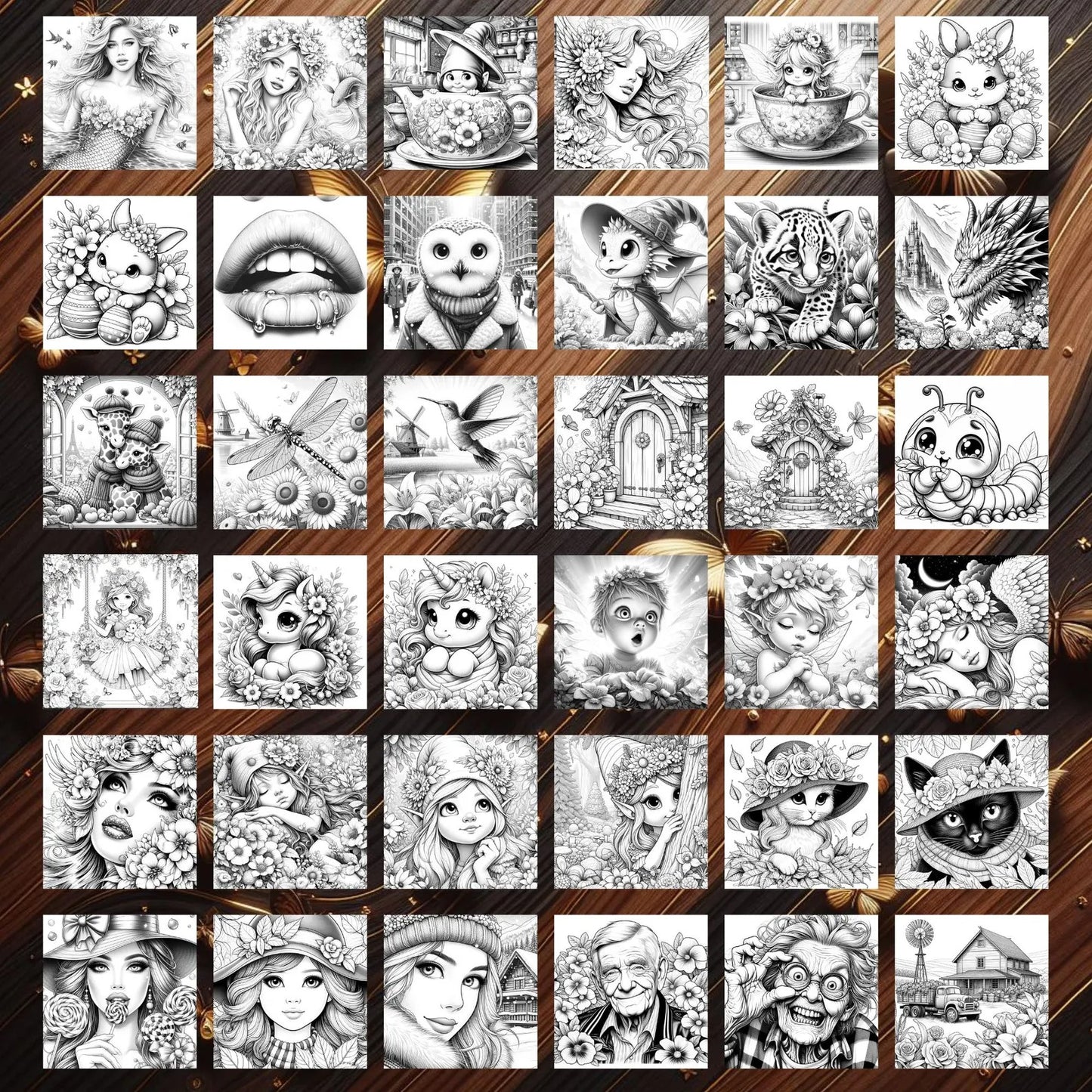 11000+ Coloring Pages Bundle for Kids & Adults | Printable Coloring Book Collection | Grayscale & Black White Coloring Pages | Creative Activity Pack