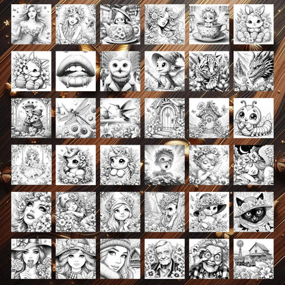 11000+ Coloring Pages Bundle for Kids & Adults | Printable Coloring Book Collection | Grayscale & Black White Coloring Pages | Creative Activity Pack