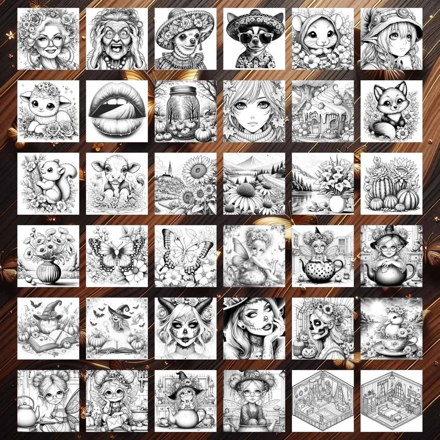 11000+ Coloring Pages Bundle for Kids & Adults | Printable Coloring Book Collection | Grayscale & Black White Coloring Pages | Creative Activity Pack