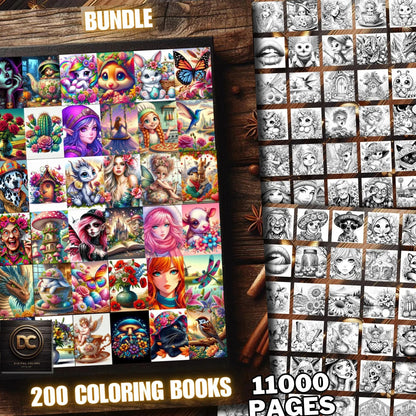 11000+ Coloring Pages Bundle for Kids & Adults | Printable Coloring Book Collection | Grayscale & Black White Coloring Pages | Creative Activity Pack