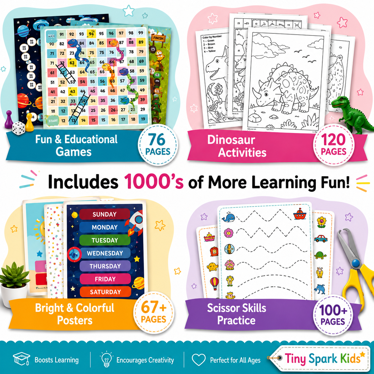 15,000+ Kids Activity Pages Bundle | Preschool Worksheets, Kindergarten Printables, Homeschool Activities
