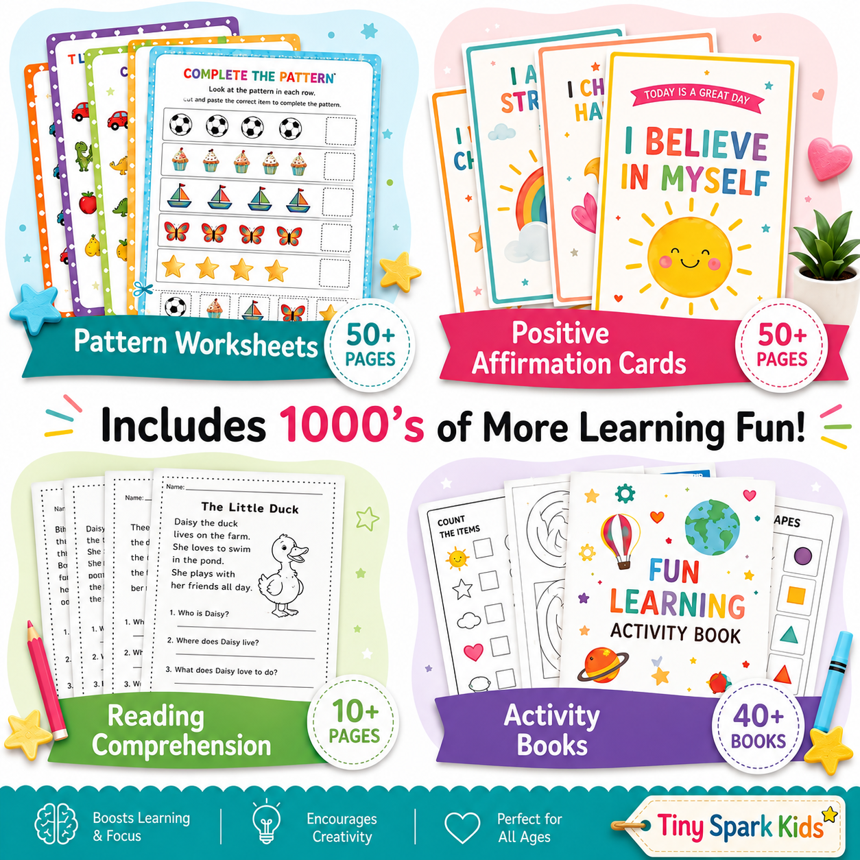 15,000+ Kids Activity Pages Bundle | Preschool Worksheets, Kindergarten Printables, Homeschool Activities