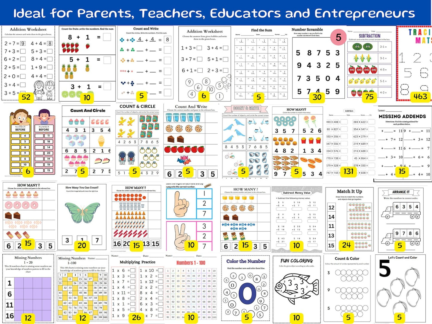15,000+ Preschool Worksheets Mega Bundle | Printable Learning