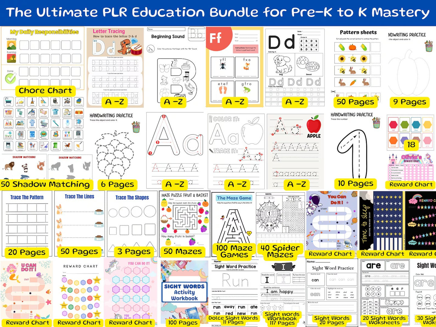 15,000+ Preschool Worksheets Mega Bundle | Printable Learning