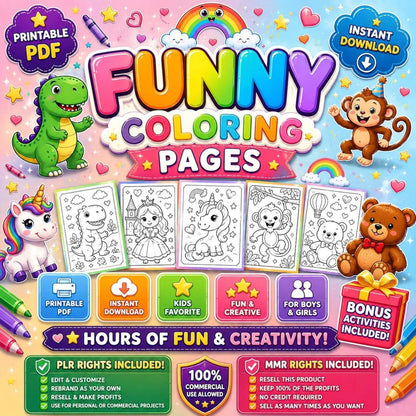 200,000+ Kids Learning Bundle | Coloring Pages & Worksheets PLR MRR