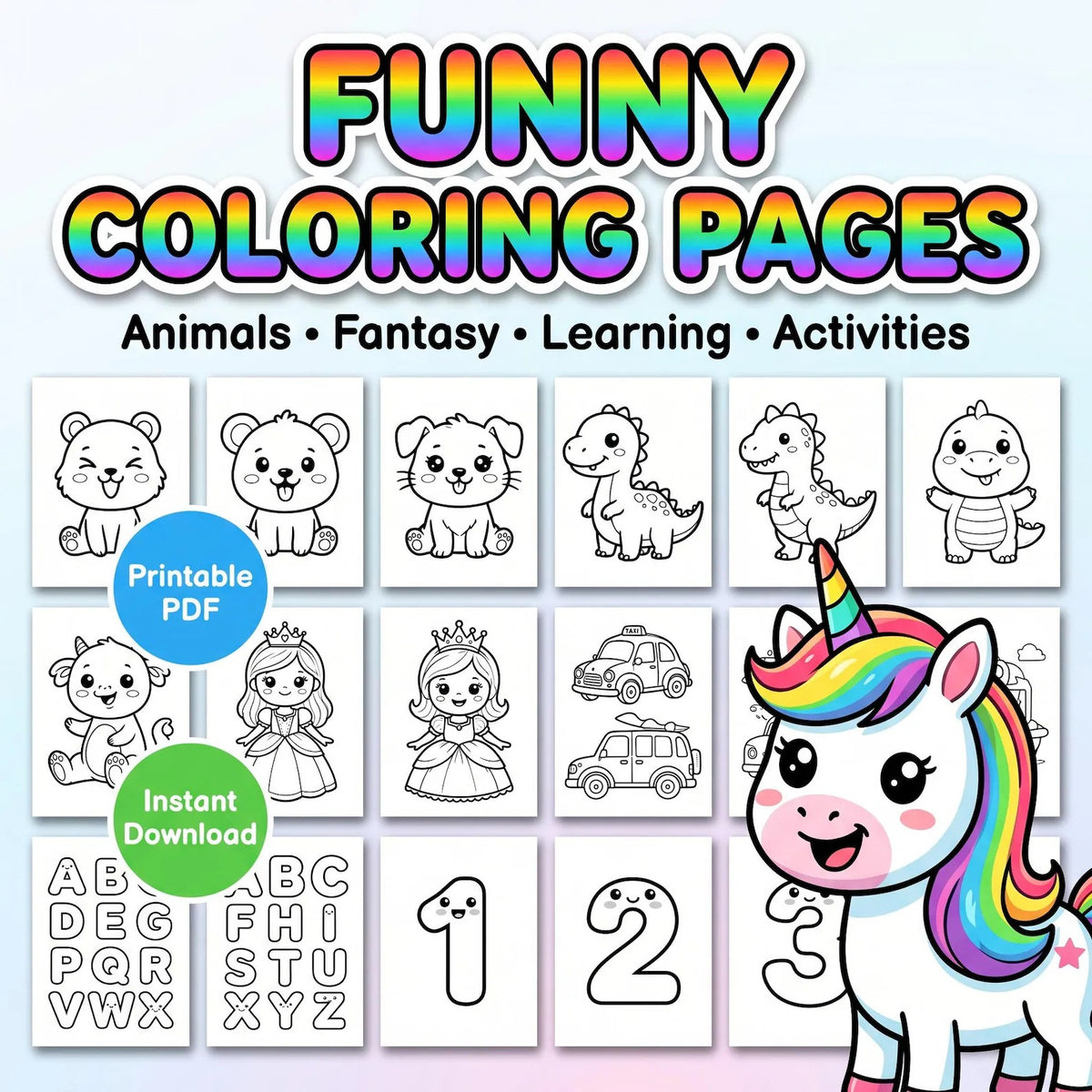 200,000+ Kids Learning Bundle | Coloring Pages & Worksheets PLR MRR