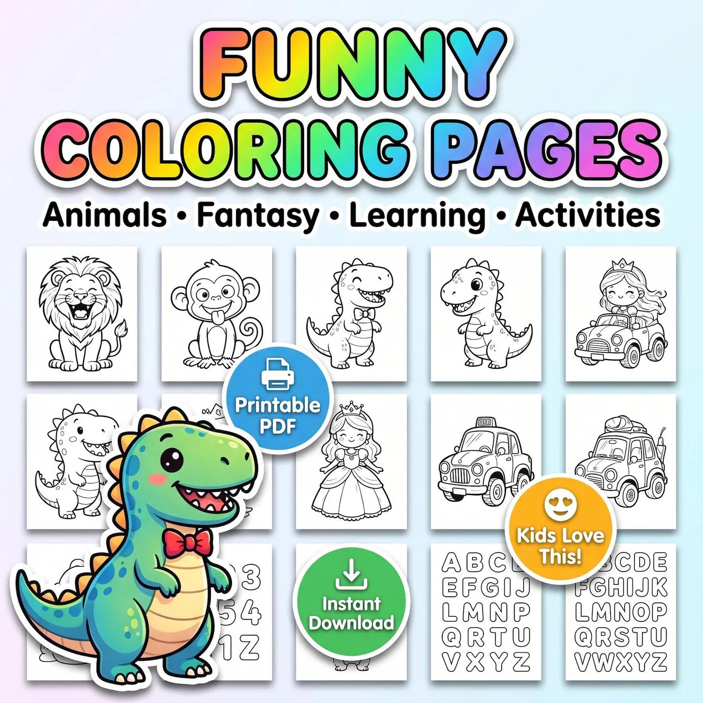 200,000+ Kids Learning Bundle | Coloring Pages & Worksheets PLR MRR