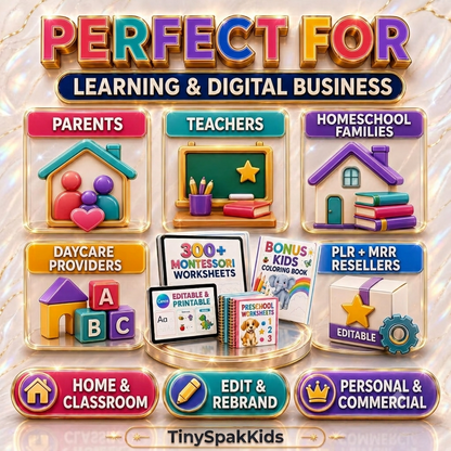 300+ Montessori Worksheets Bundle | Editable Canva Preschool Activities