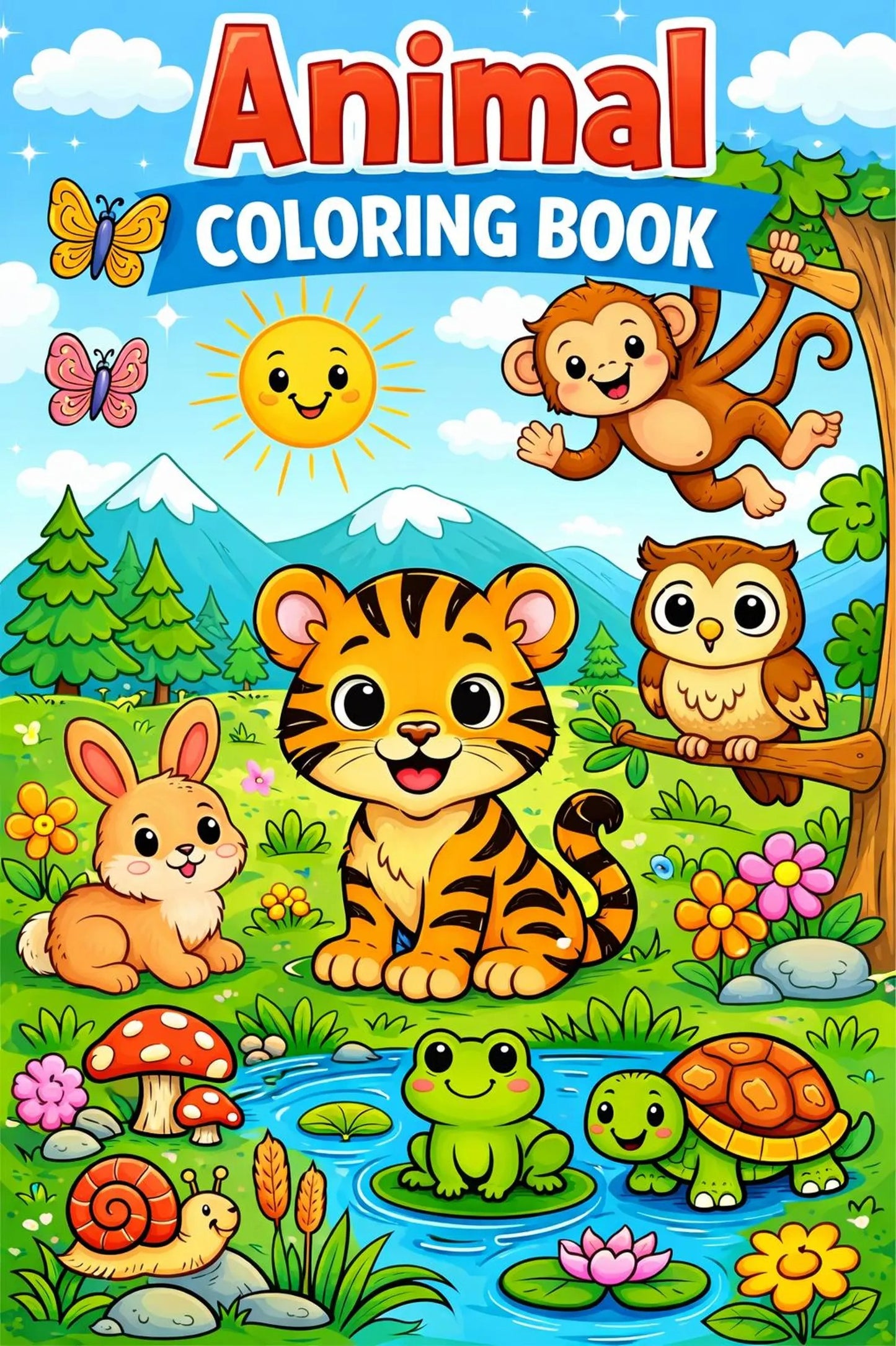 39 Animal Coloring Pages for Kids | Printable PDF Coloring Book | Preschool Learning Activity