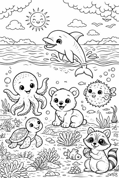 39 Animal Coloring Pages for Kids | Printable PDF Coloring Book | Preschool Learning Activity