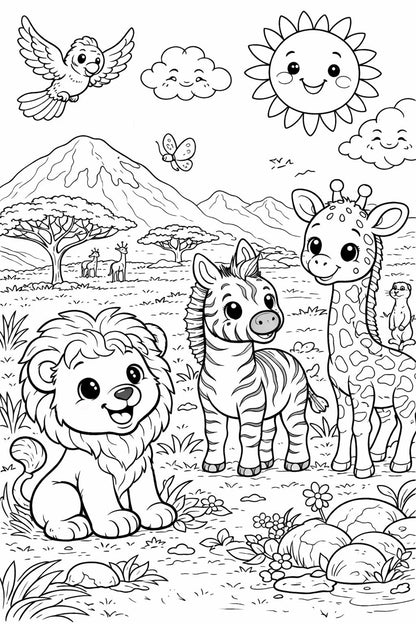 39 Animal Coloring Pages for Kids | Printable PDF Coloring Book | Preschool Learning Activity