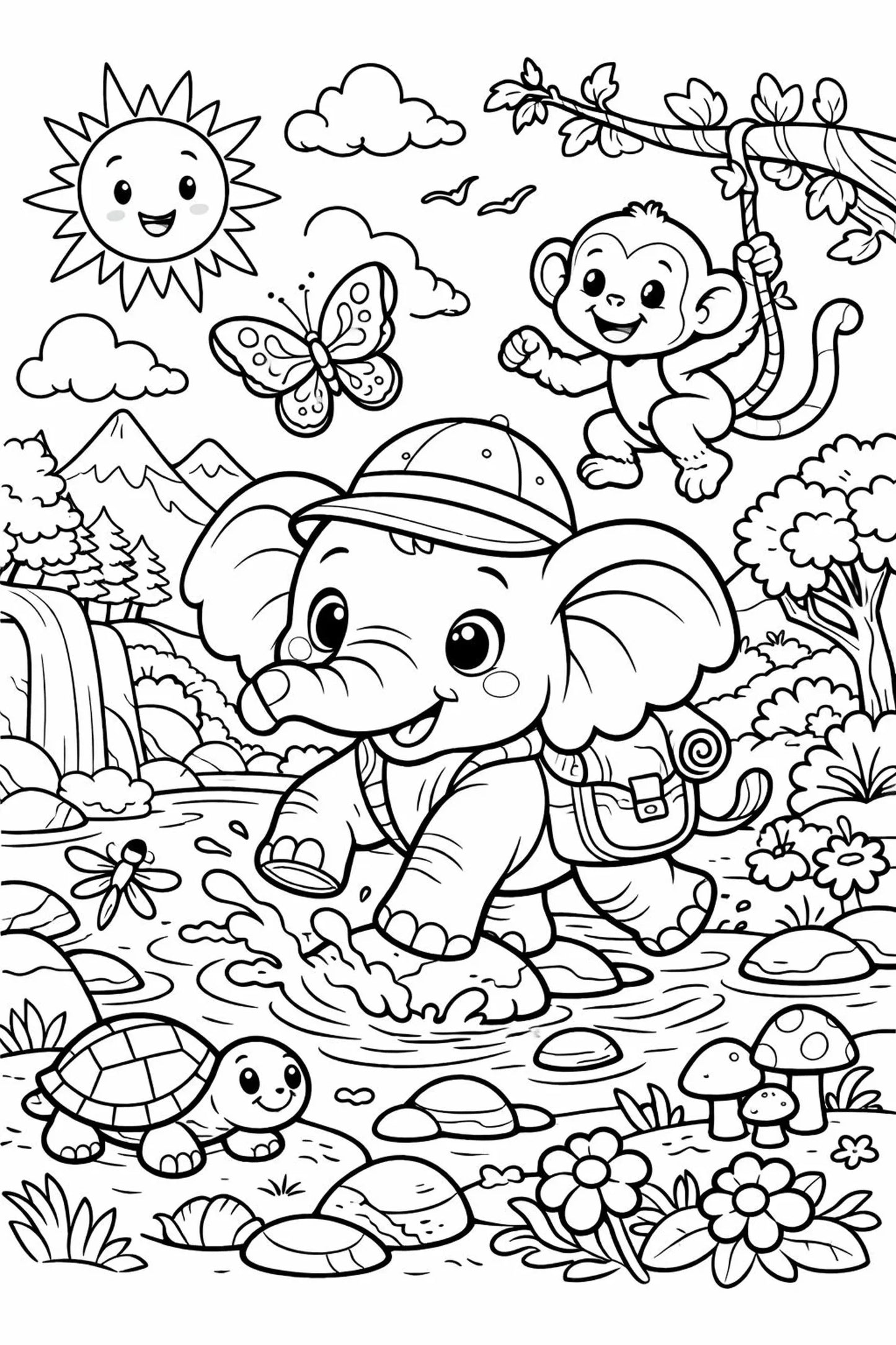 39 Animal Coloring Pages for Kids | Printable PDF Coloring Book | Preschool Learning Activity