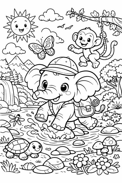 39 Animal Coloring Pages for Kids | Printable PDF Coloring Book | Preschool Learning Activity