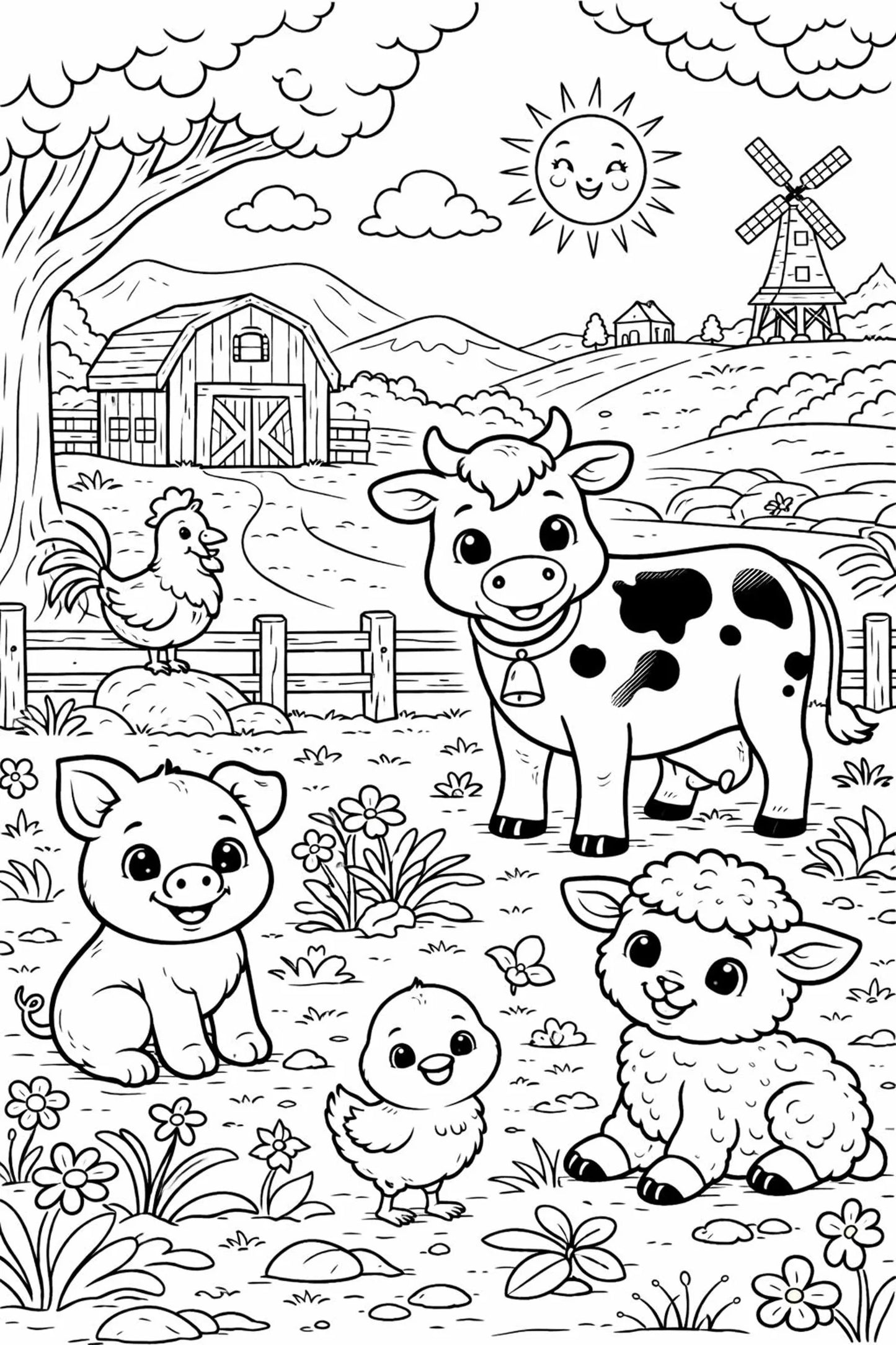 39 Animal Coloring Pages for Kids | Printable PDF Coloring Book | Preschool Learning Activity