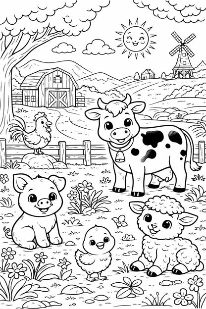 39 Animal Coloring Pages for Kids | Printable PDF Coloring Book | Preschool Learning Activity