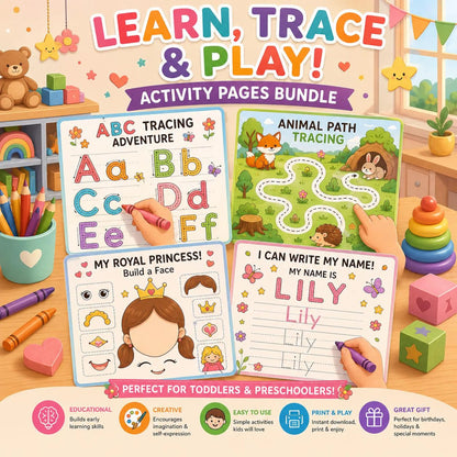 400+ Kids Learning Activities Bundle PLR MRR | Editable Canva Worksheets | Preschool & Kindergarten Printable