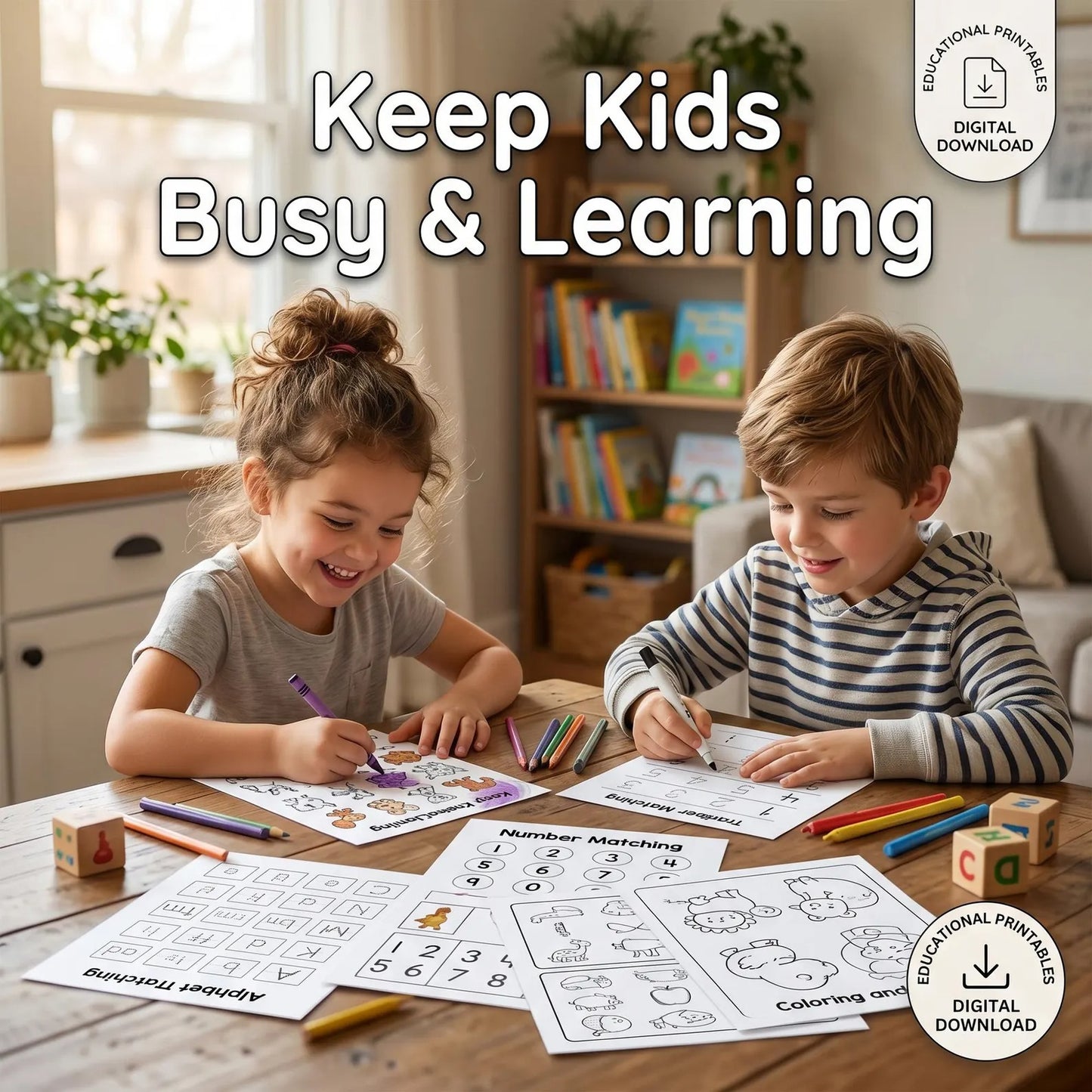 500,000+ Kids Learning Pages Bundle | Printable PDF Worksheets + Canva Templates | Preschool & Kindergarten Educational Activities | Digital Download