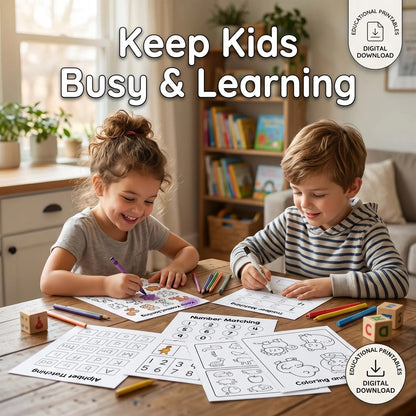 500,000+ Kids Learning Pages Bundle | Printable PDF Worksheets + Canva Templates | Preschool & Kindergarten Educational Activities | Digital Download