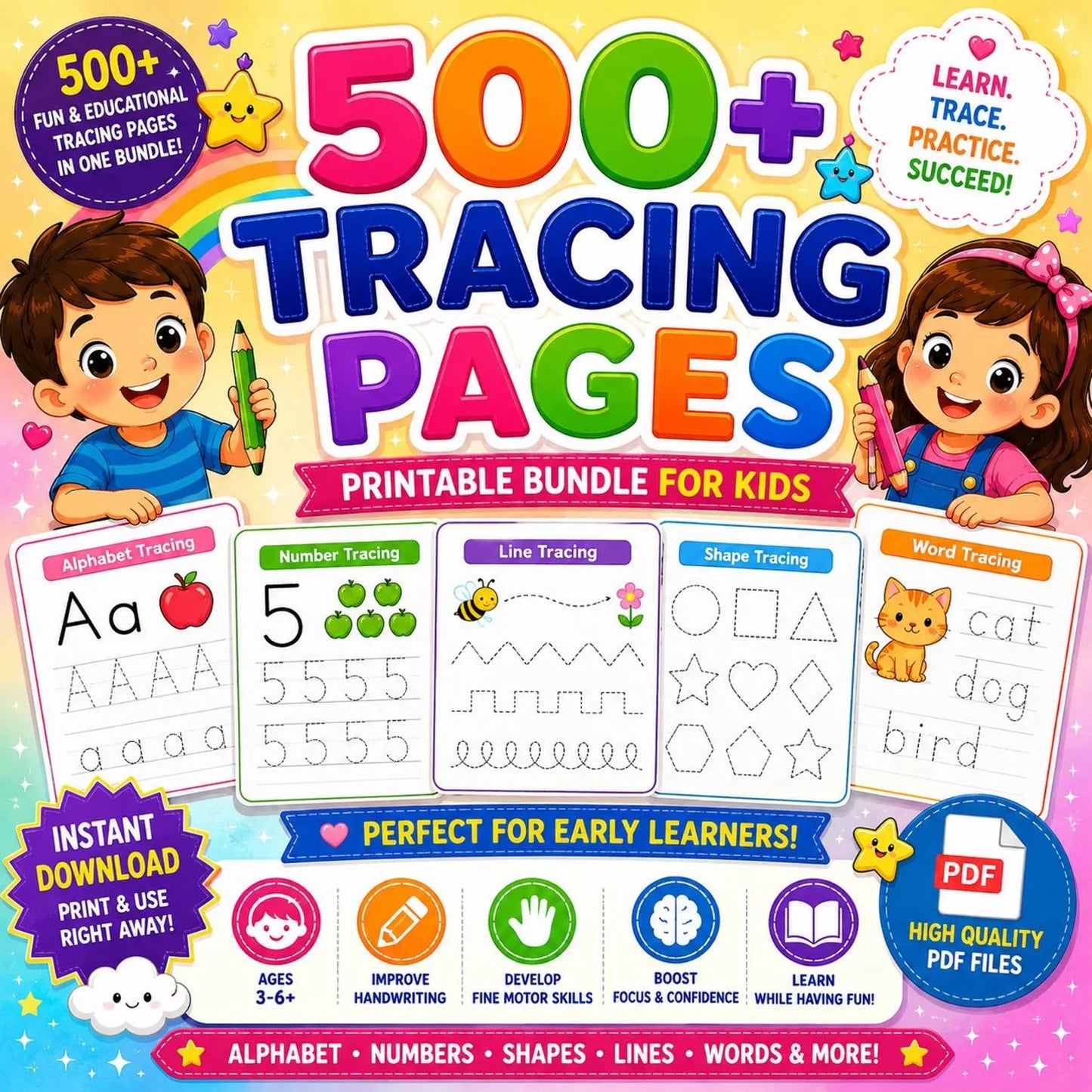 500+ Tracing Worksheets for Kids | Preschool & Kindergarten Printable