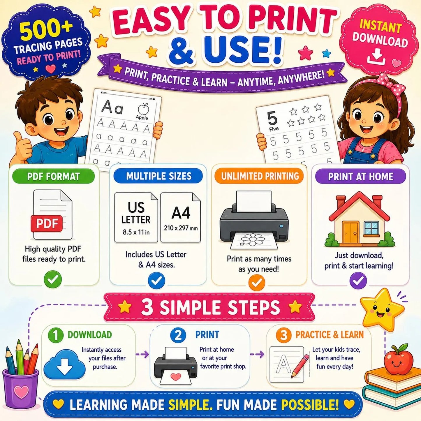 500+ Tracing Worksheets for Kids | Preschool & Kindergarten Printable