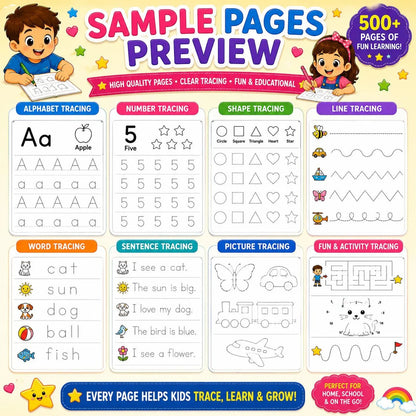 500+ Tracing Worksheets for Kids | Preschool & Kindergarten Printable