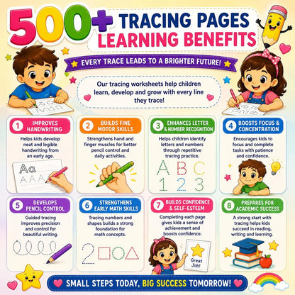 500+ Tracing Worksheets for Kids | Preschool & Kindergarten Printable