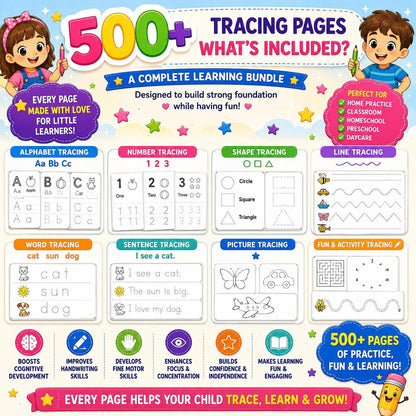 500+ Tracing Worksheets for Kids | Preschool & Kindergarten Printable