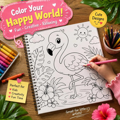 🦁 50 Cute Baby Animals Coloring Book for Kids (Digital PDF Download)