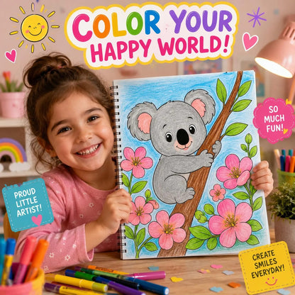 🦁 50 Cute Baby Animals Coloring Book for Kids (Digital PDF Download)