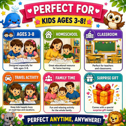 🦁 50 Cute Baby Animals Coloring Book for Kids (Digital PDF Download)