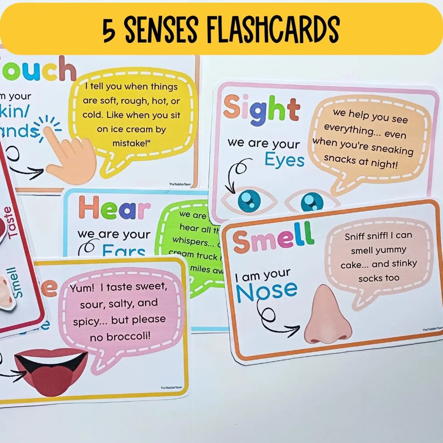 5 Senses Preschool Printable Bundle | Preschool Science Activities | Sense Organs Worksheets, Matching, Sorting, Flashcards & Checklists | Busy Binder | Homeschool Kindergarten PDF