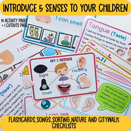 5 Senses Preschool Printable Bundle | Preschool Science Activities