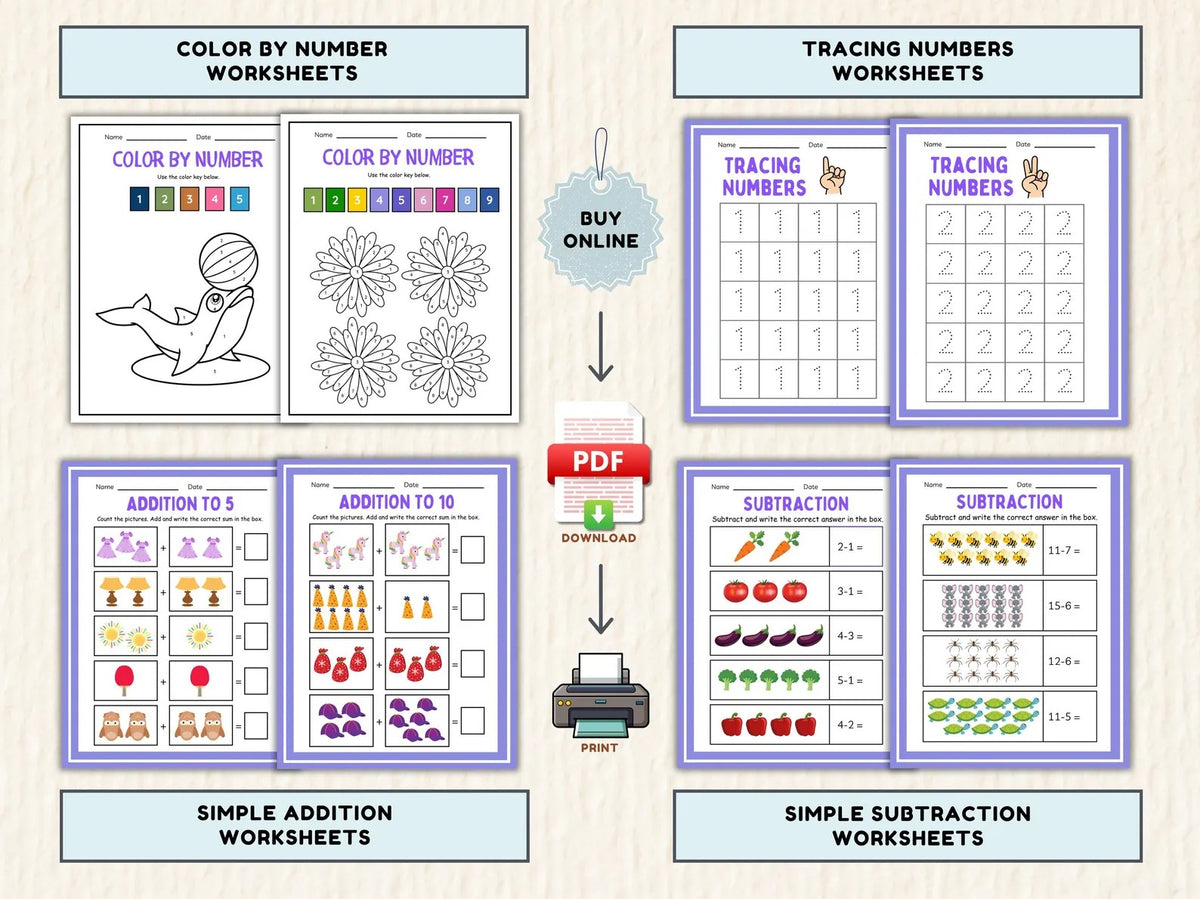 850+ Preschool Worksheets Bundle | Printable Learning Activities for Toddlers & Kindergarten
