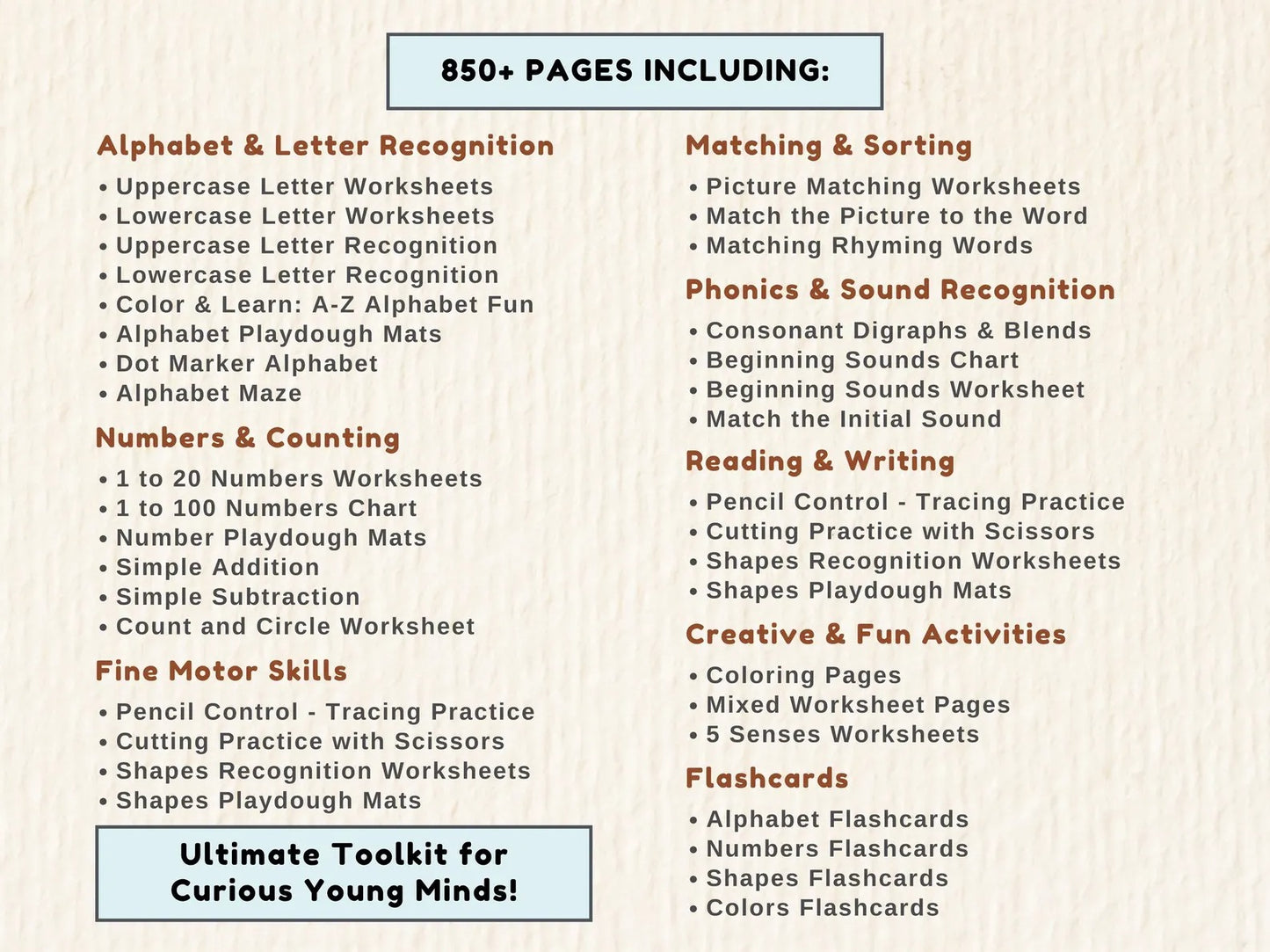 850+ Preschool Worksheets Bundle | Printable Learning Activities for Toddlers & Kindergarten