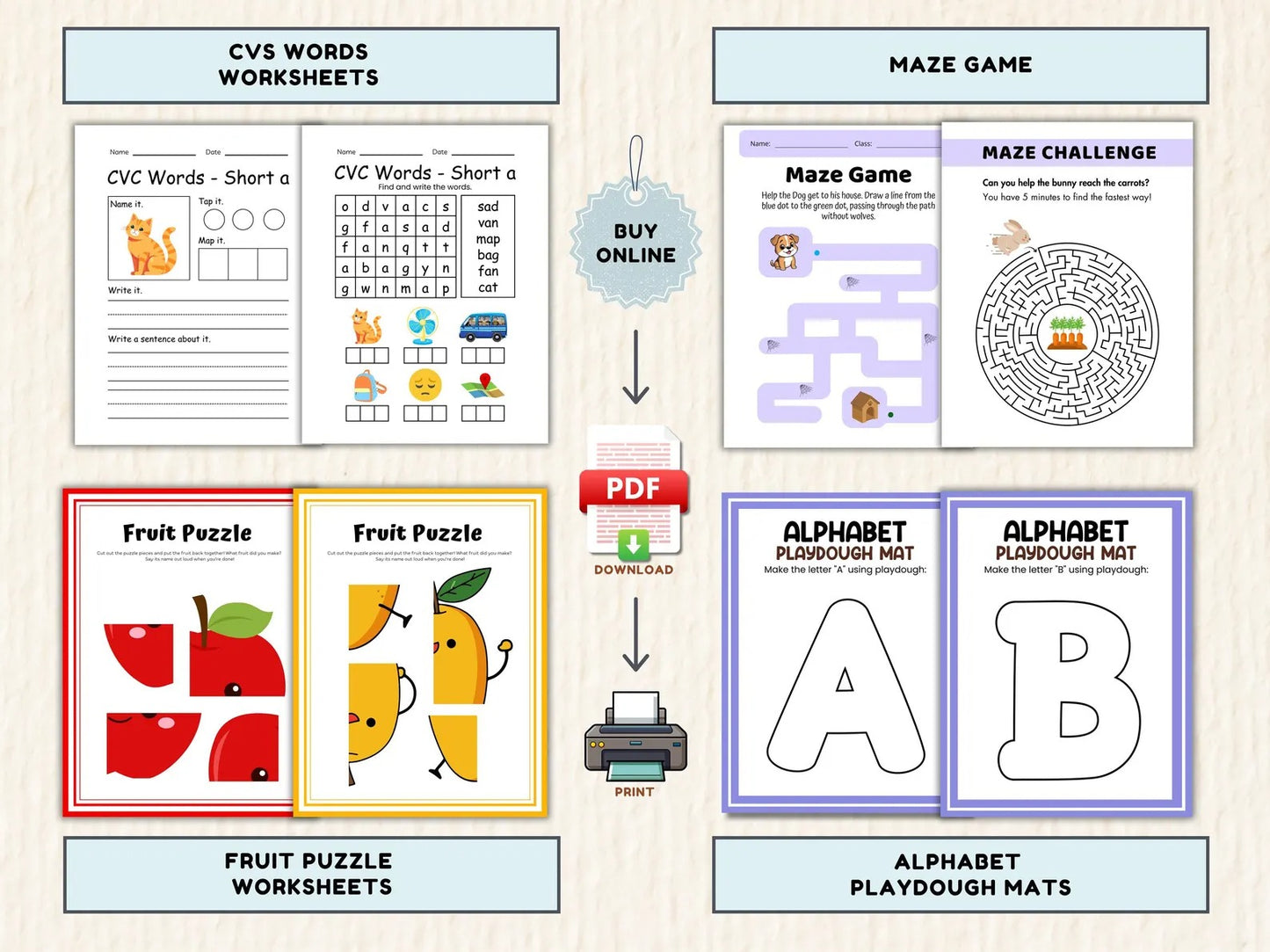 850+ Preschool Worksheets Bundle | Printable Learning Activities for Toddlers & Kindergarten
