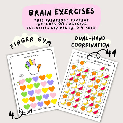 90 Brain & Finger Gym Worksheets for Kids (Printable PDF)