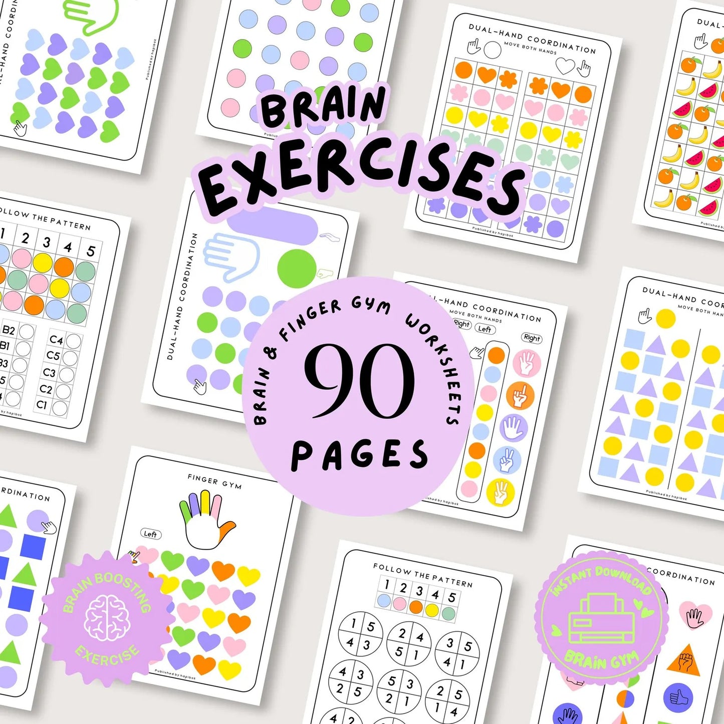 90 Brain & Finger Gym Worksheets for Kids (Printable PDF)