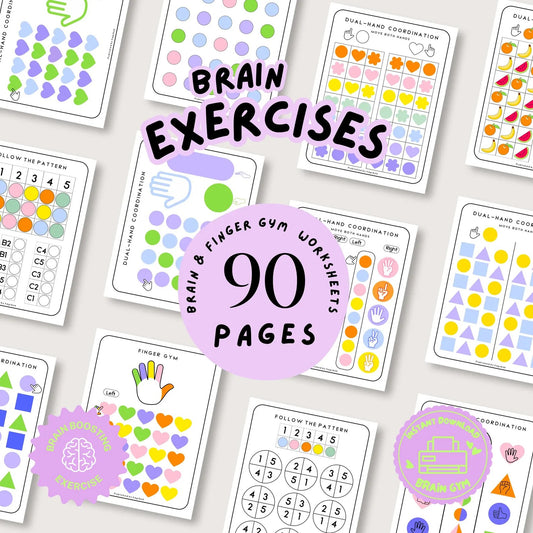 90 Brain & Finger Gym Worksheets for Kids (Printable PDF)