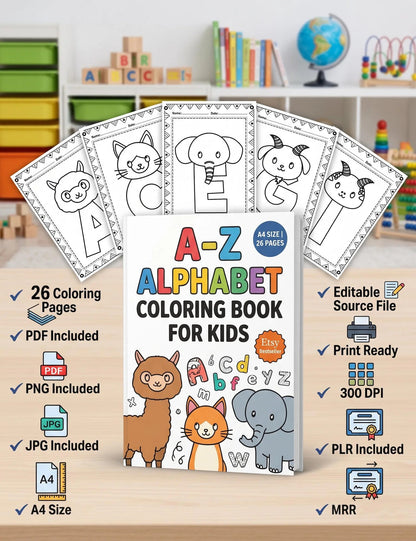 A-Z Alphabet Coloring Pages for Kids | Printable ABC Preschool Worksheets