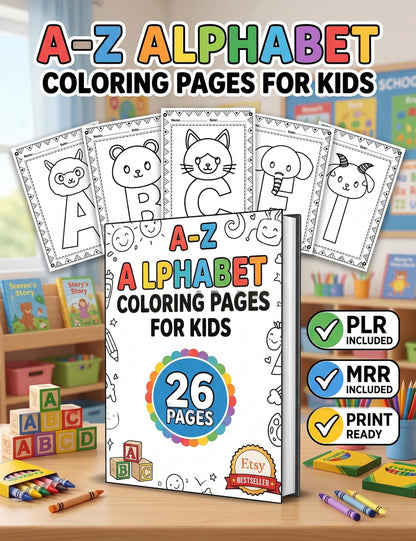 A-Z Alphabet Coloring Pages for Kids | Printable ABC Preschool Worksheets