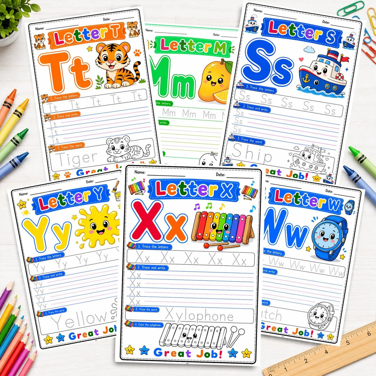 A-Z Alphabet Tracing Worksheets | Preschool ABC Handwriting Printable PDF