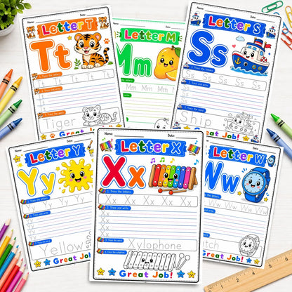 A-Z Alphabet Tracing Worksheets | Preschool ABC Handwriting Printable PDF