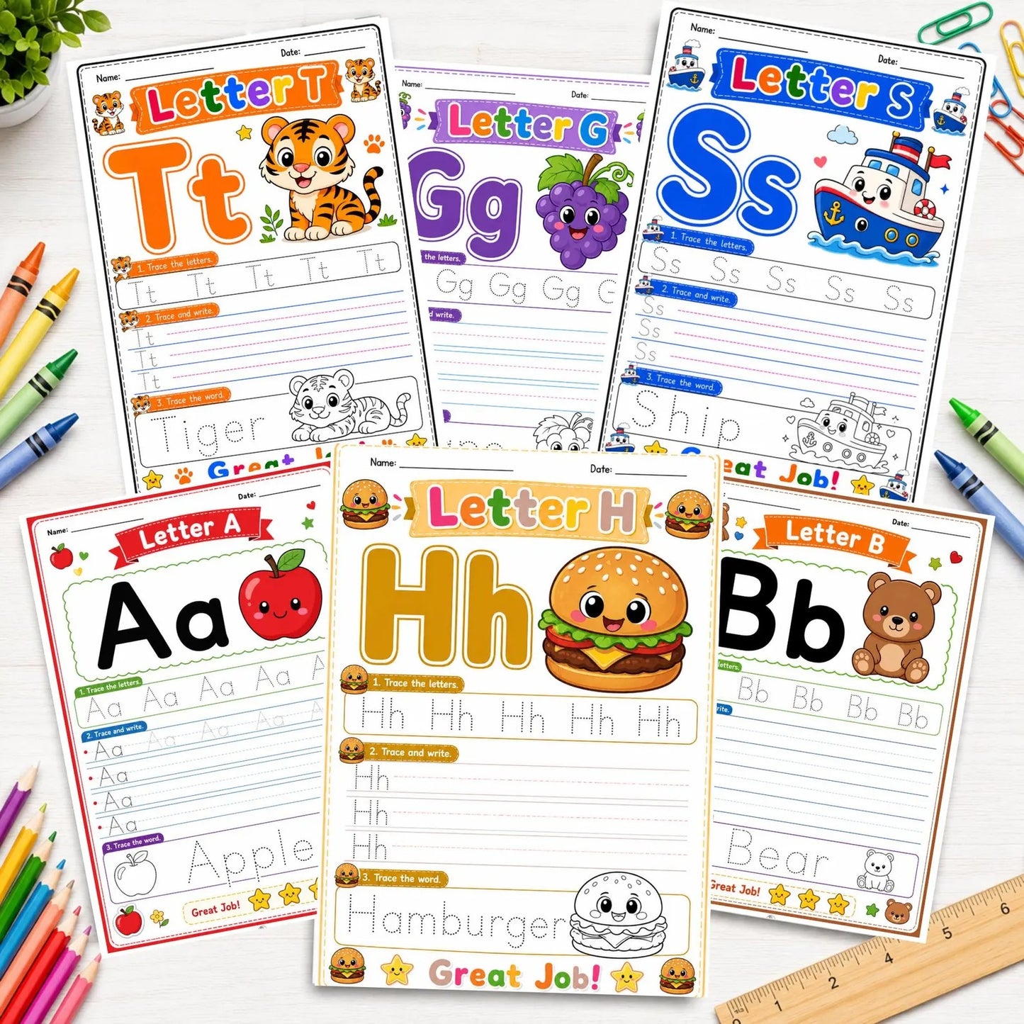 A-Z Alphabet Tracing Worksheets | Preschool ABC Handwriting Printable PDF